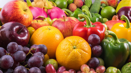 Naklejka na ściany i meble Close-up Orange fruits and vegetables