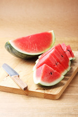 fresh watermelon on wooden background