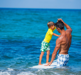 Boy surfing