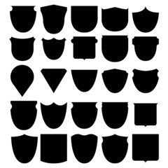 Vector illustration set shields black