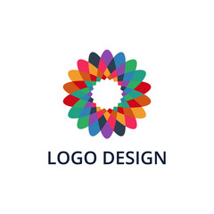 Vector illustration of colorful flower logo