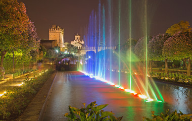 Cordoba - fountains in gardens of Alcazar de los Reyes Cristianos