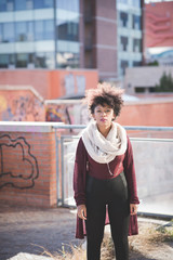 beautiful black curly hair african woman