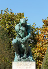 Fototapeta na wymiar The Thinker in Rodin Museum in Paris
