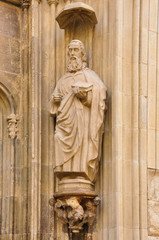 Estatua de San Pedro, Seo de Gandia, Colegiata de Santa María de Gandia, La Safor, Valencia, España