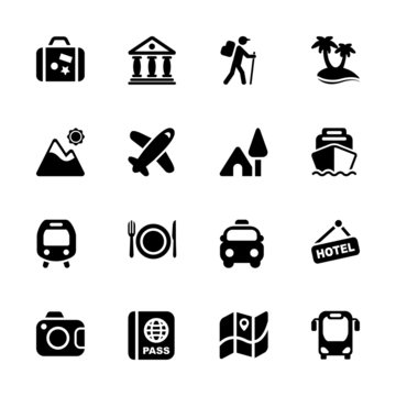 vacations and holidays icons