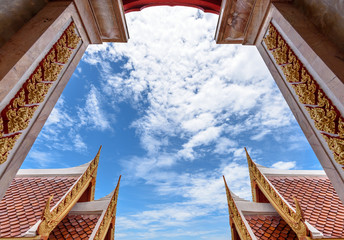 Sky background on thai style buildings
