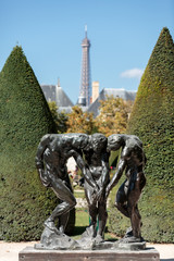 Paris - Museum Rodin. Sculpture of the Three Shades  inspired with Divine Comedy of Dante