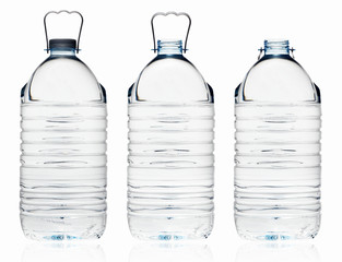 Plastic water bottle isolated on a white background