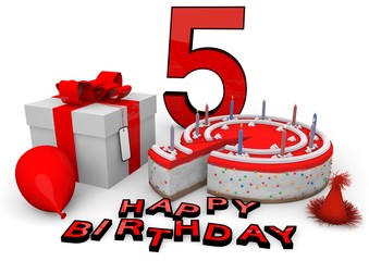 Happy birthday in red