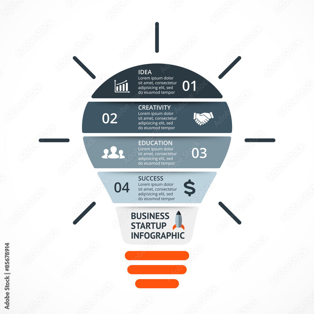 Wall mural vector light bulb infographic. template for circle diagram