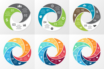 Vector circle swirl infographic. Template for cycle diagram