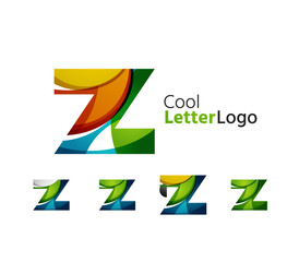 Set of abstract Z letter company logos. Business icons