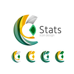 Statistics company logo set. Vector illustration