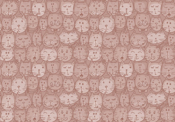 Seamless pattern with cat's faces.