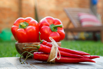 bunch of red hot peppers