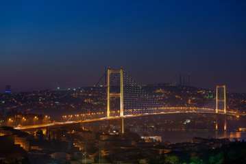 Fototapeta na wymiar Bosphorus Bridge at night - Istanbul