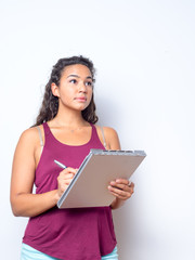 Young Lady Reviewing Paperwork
