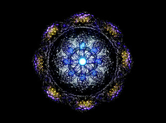 Colorful fractal rings, digital artwork