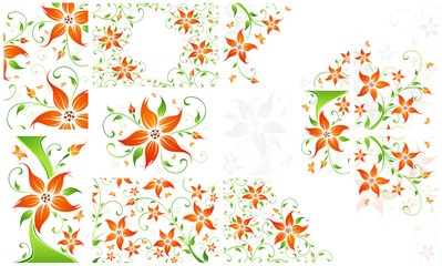 Set of Amazing Backgrounds with Flowers