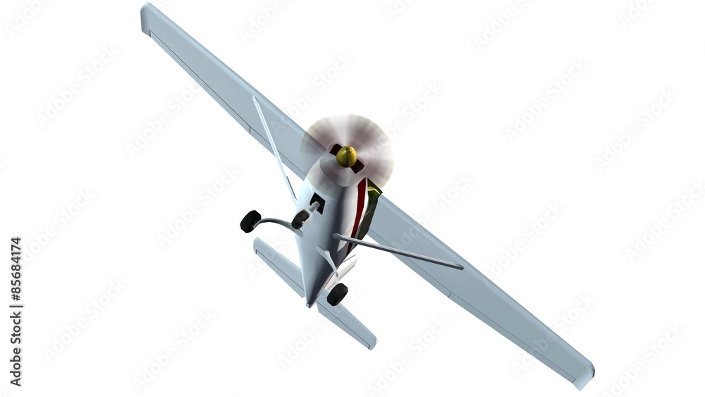 Wall mural most popular light aircraft isolated on white background