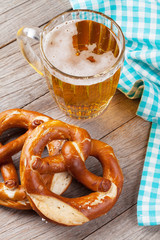 Beer mug and pretzel