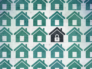 Fototapeta premium Safety concept: home icon on Digital Paper background