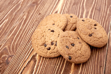oat cookies on wooden table