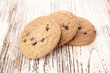 oat cookies on wooden table