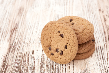 oat cookies on wooden table