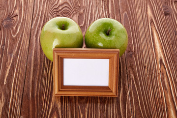 green apple and blank