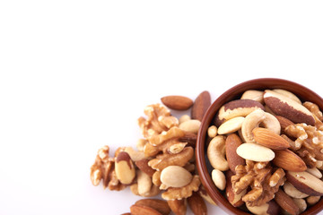 Mix nuts  on white background
