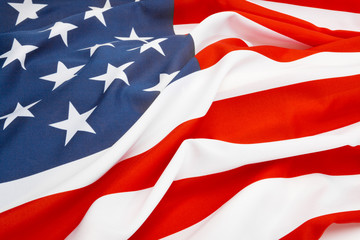 Close up studio shot of USA flag