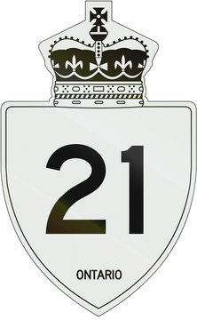 Canadian highway shield of Ontario highway number 21