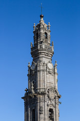 Fototapeta na wymiar Bell tower in Porto, Portugal