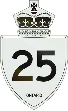 Canadian highway shield of Ontario highway number 25
