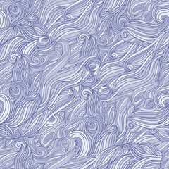 Seamless wavy background. Curly endless pattern...