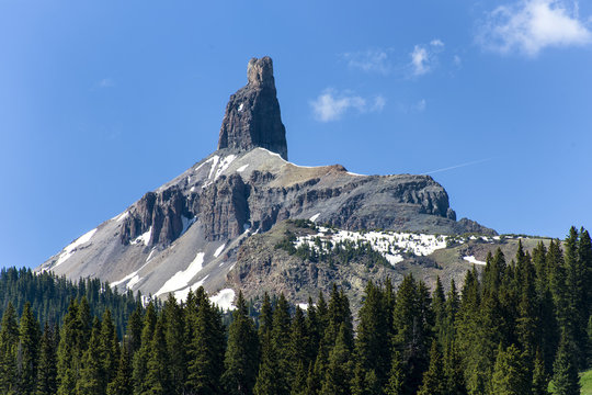 Lizard Head, 13113' MSL is the landmark of LIzard Head Pass Highway 145 in southwestern Colorado.