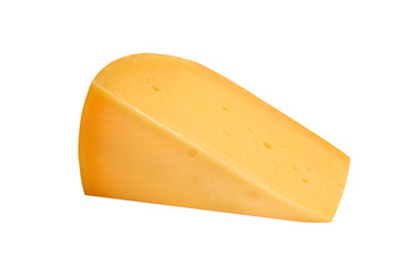 Yellow cheese taken closeup.Isolated.