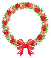 Round frame with roses