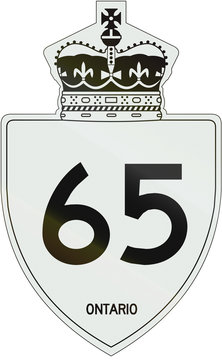 Canadian highway shield of Ontario highway number 65