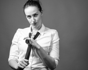 Young Female In Mens Clothing Fashion