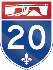 Canadian highway shield of Quebec highway number 20