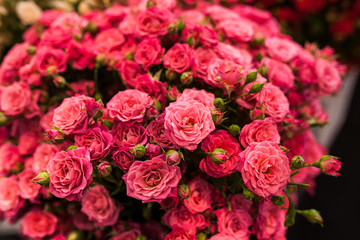 Beautiful bouquet of pink roses