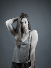 Naklejka premium Slender Caucasian Female Portrait