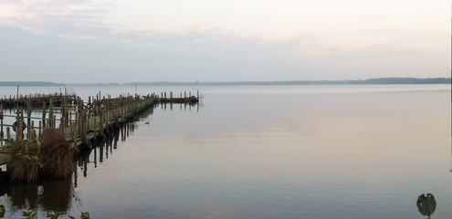 Fototapeta premium Bad Zwischenahn, walkway over the Lake