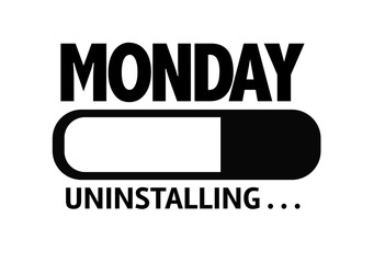 Progress Bar Uninstalling with the text: Monday