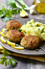 Fish cutlets with dill.