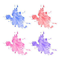 colorful watercolor stains