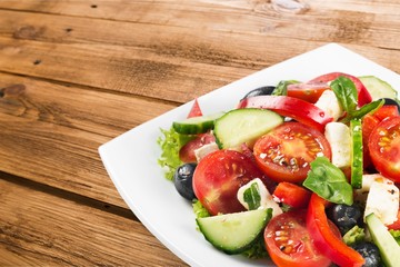 Salad, greek, vegetarian.